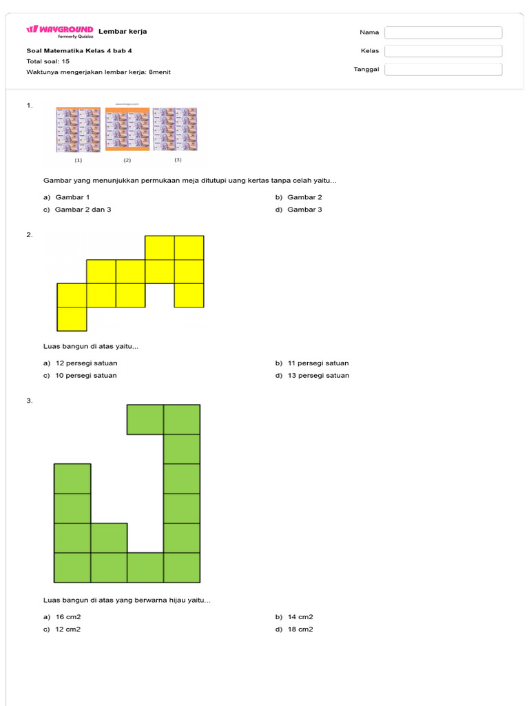 Soal Matematika Kelas 4 Bab 4 _ Wayground | PDF