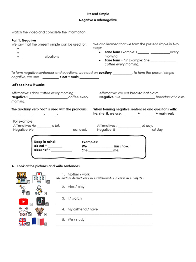 Present Simple Negative Interrogative | PDF | Grammar | Syntax