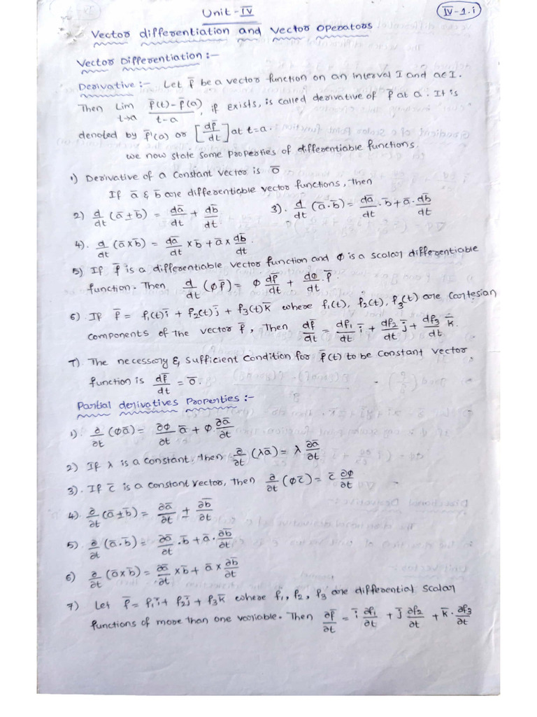 Vector Differentiation and Vector Identities | PDF