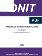 Manual de custos rodoviários: metodologia e conceitos