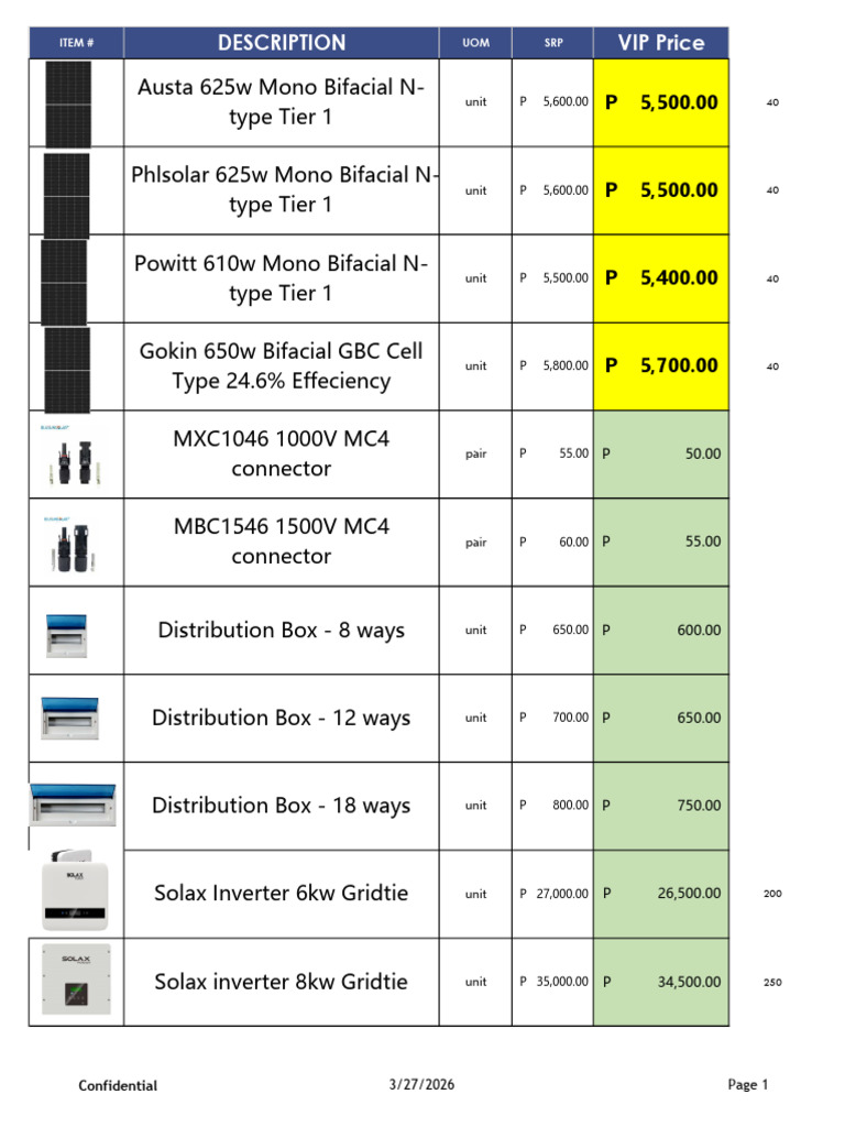 -Price-Materials-Apr-2026-ver-1-5 | PDF | Power (Physics) | Electricity