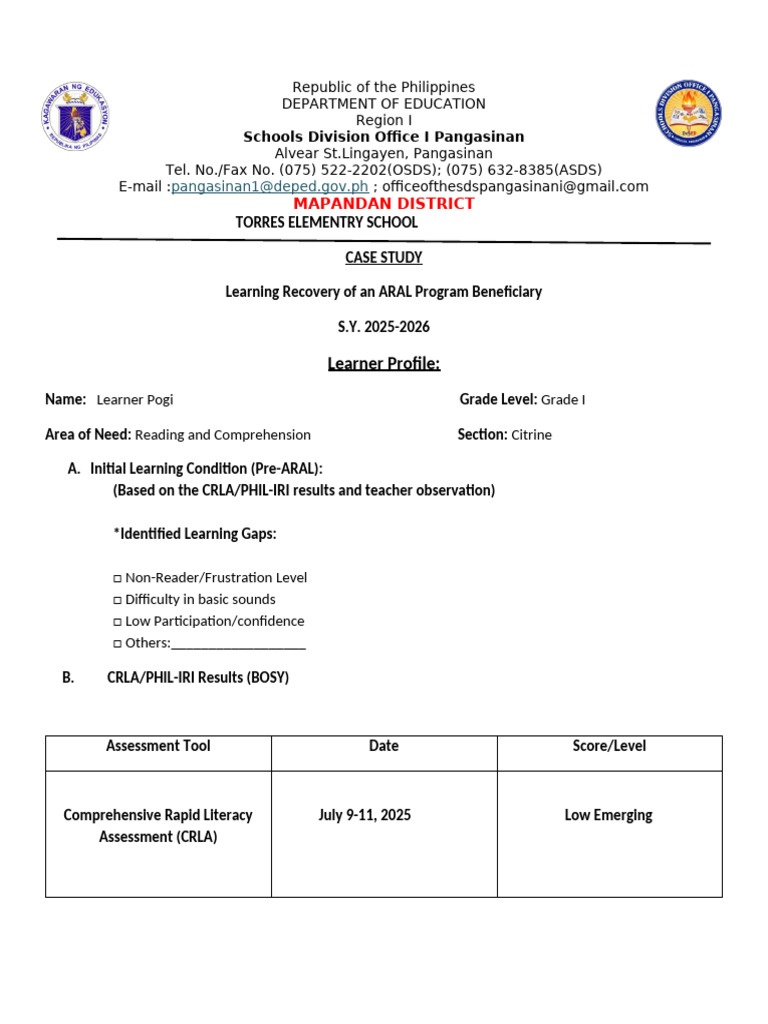 Case Study | PDF | Reading Comprehension | Learning