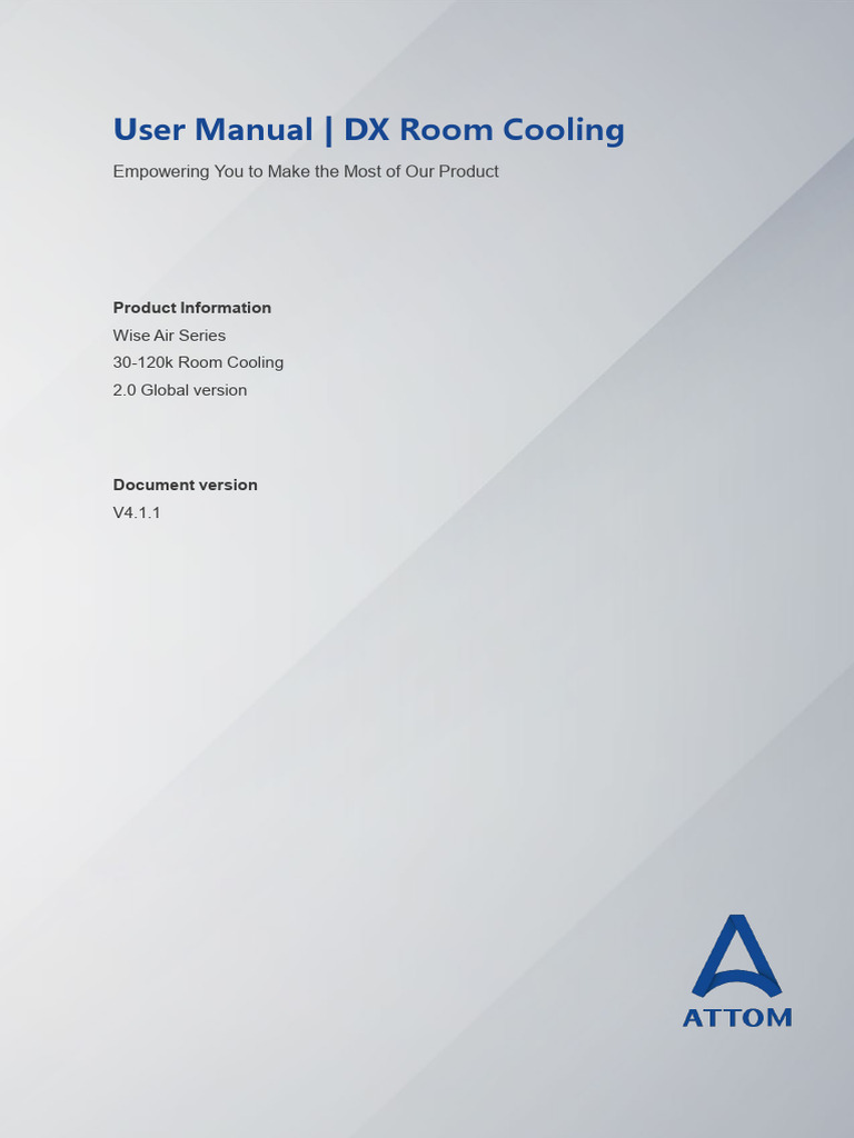 IOM Manual_Room DX Cooling 30-120kW v4.1.1 Attom | PDF | Data Center ...