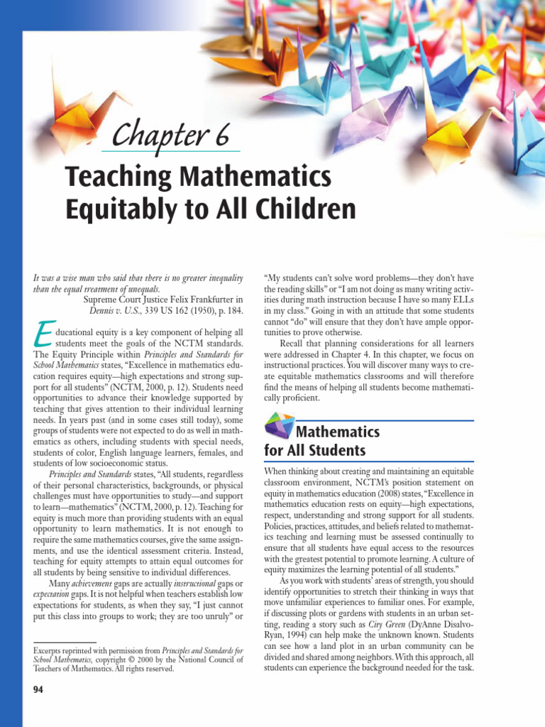 Equal Maths Learing | PDF | National Council Of Teachers Of Mathematics ...