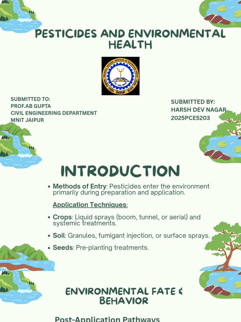 Methods of Entry Pesticides Enter the Environment Primarily During ...