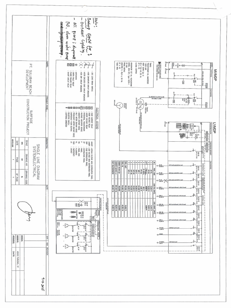 Single Line Diagram System Electrical | PDF