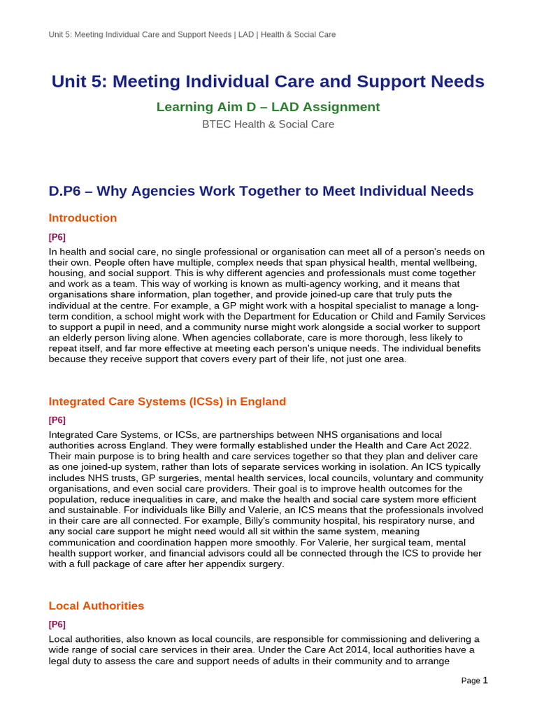 Unit5 LAD Assignment | PDF | Mental Health | Psychotherapy