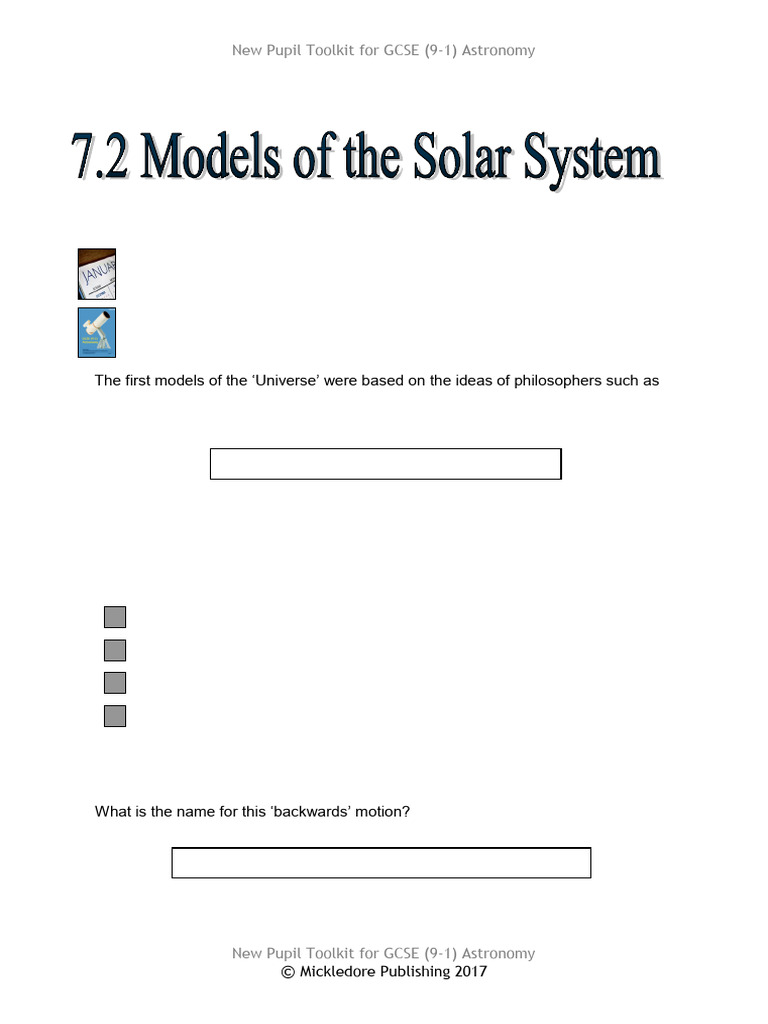 7.2 Models of the Solar System | PDF | Celestial Mechanics | Natural ...