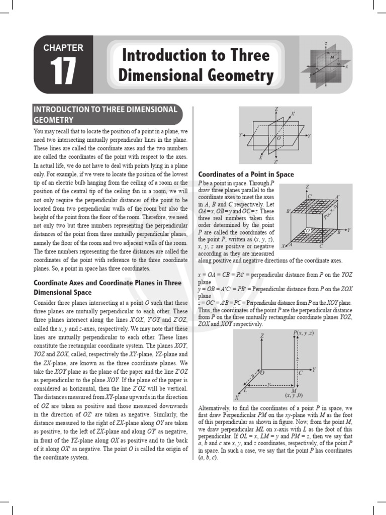 17_Introduction to Three Dimensional Geometry | PDF | Triangle ...