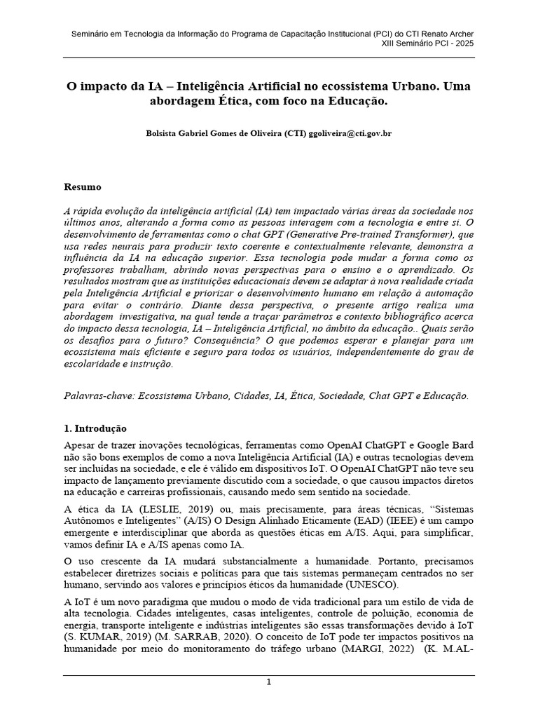 O Impacto da IA | PDF | Inteligência artificial | Inteligência ...