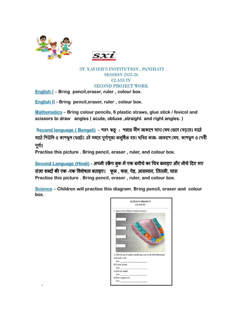 Class IV - Second Project | PDF