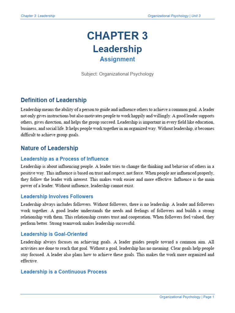 Unit3 Leadership | PDF | Leadership | Industrial And Organizational ...