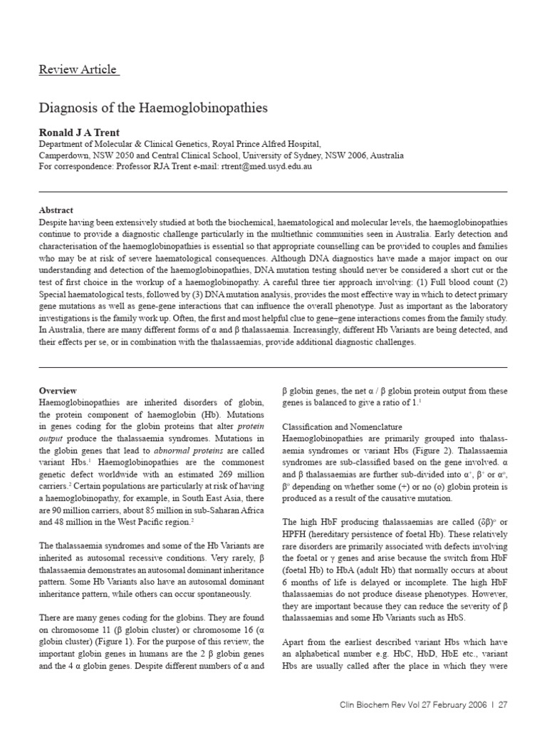 diagnosis of hemog 2006 | PDF | Sequencing | Life Sciences