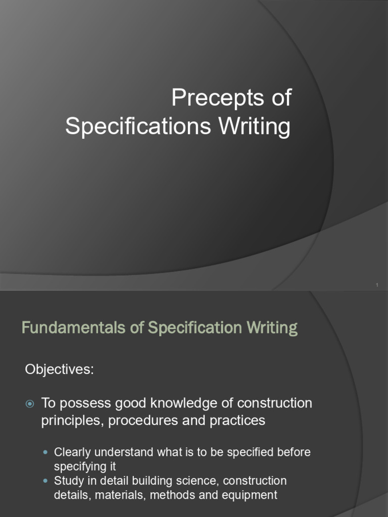Chapter 6 Specification Writing Principles and Techniques | PDF