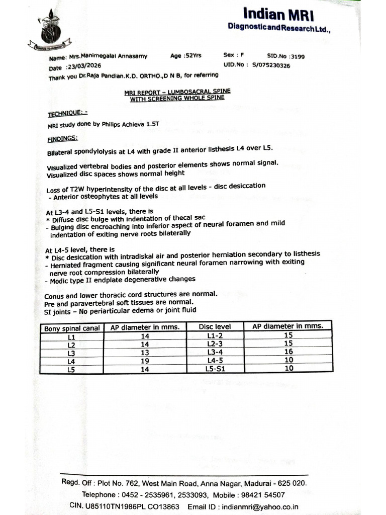 MRI Report 23.03.2026 | PDF