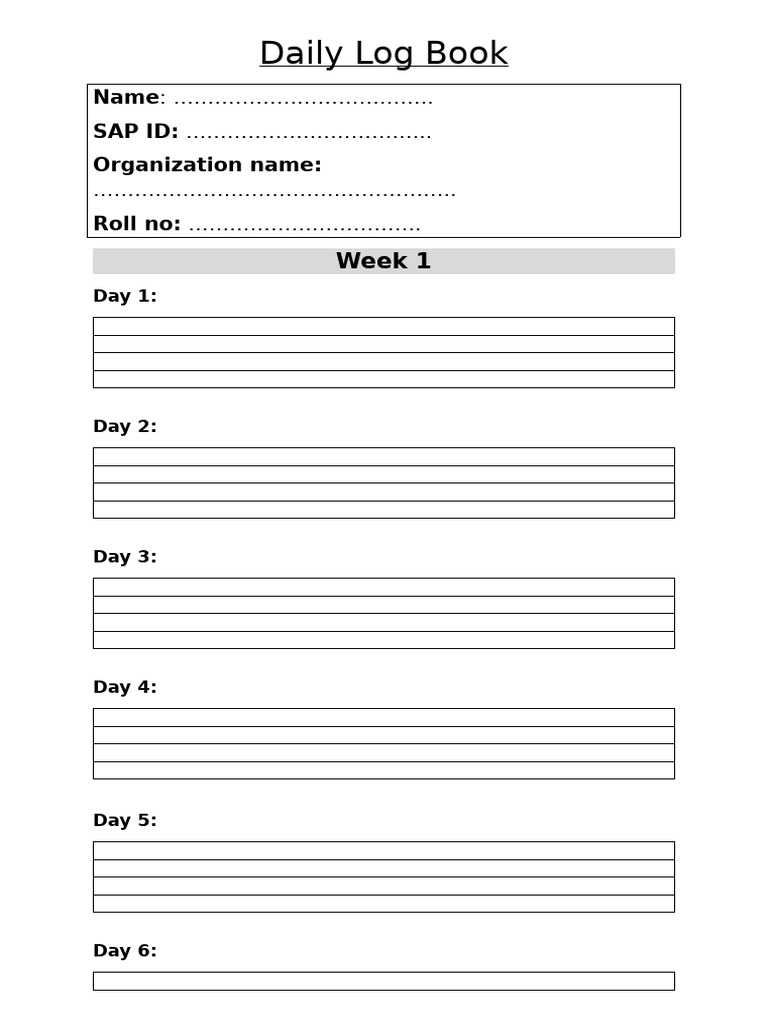 4. Daily Log Book | PDF
