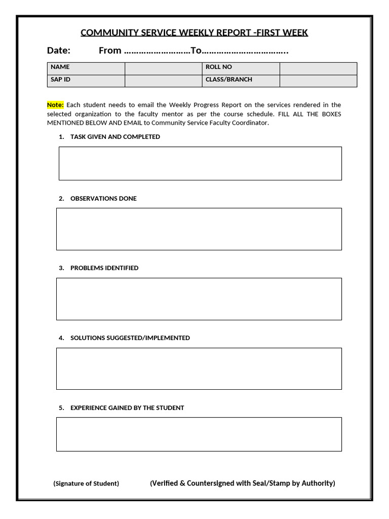 5. Weekly Report Format | PDF