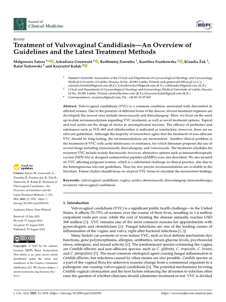 Vvc | PDF | Candidiasis | Candida (Fungus)