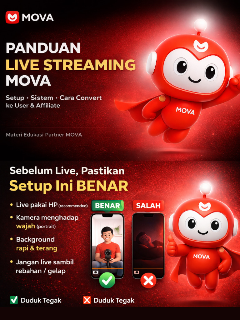 Panduan Live Streaming Mova | PDF