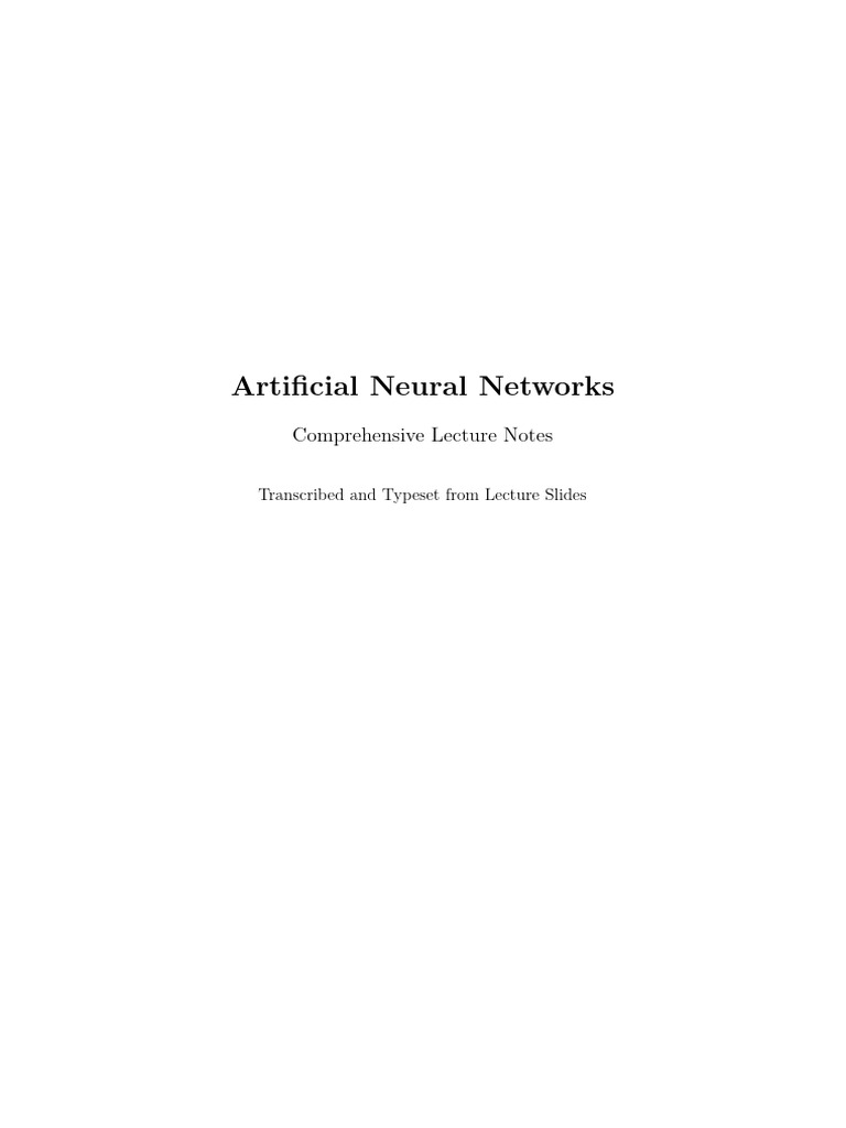 Artificial Neural Networks | PDF | Algorithms | Learning