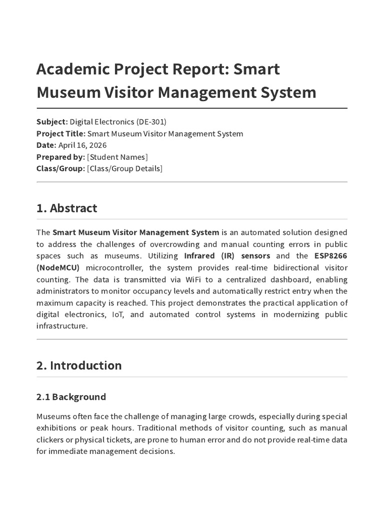 Smart Museum Report Updated | PDF | Internet Of Things | Wi Fi
