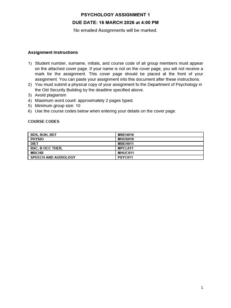S1 Assignment 01 2026 Draft 1 | PDF | Emotions | Motivational