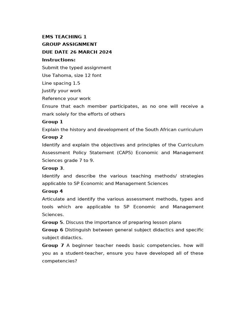 EMS T 1 TASK 2024 | PDF