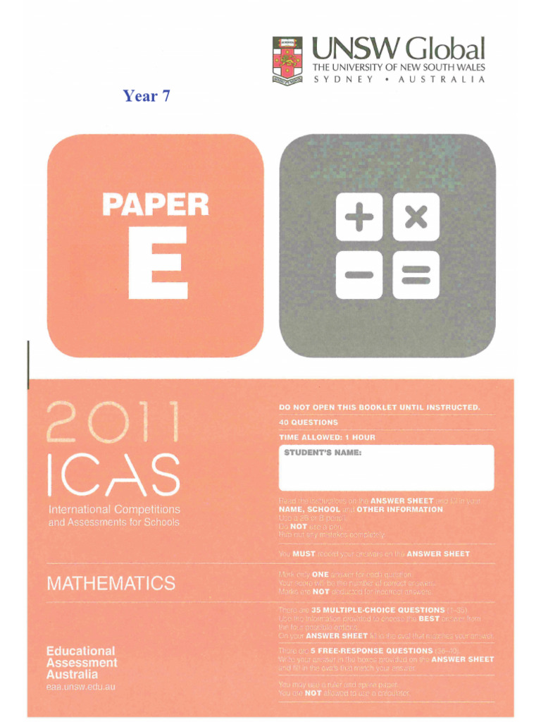 Maths E 2011 Questions | PDF
