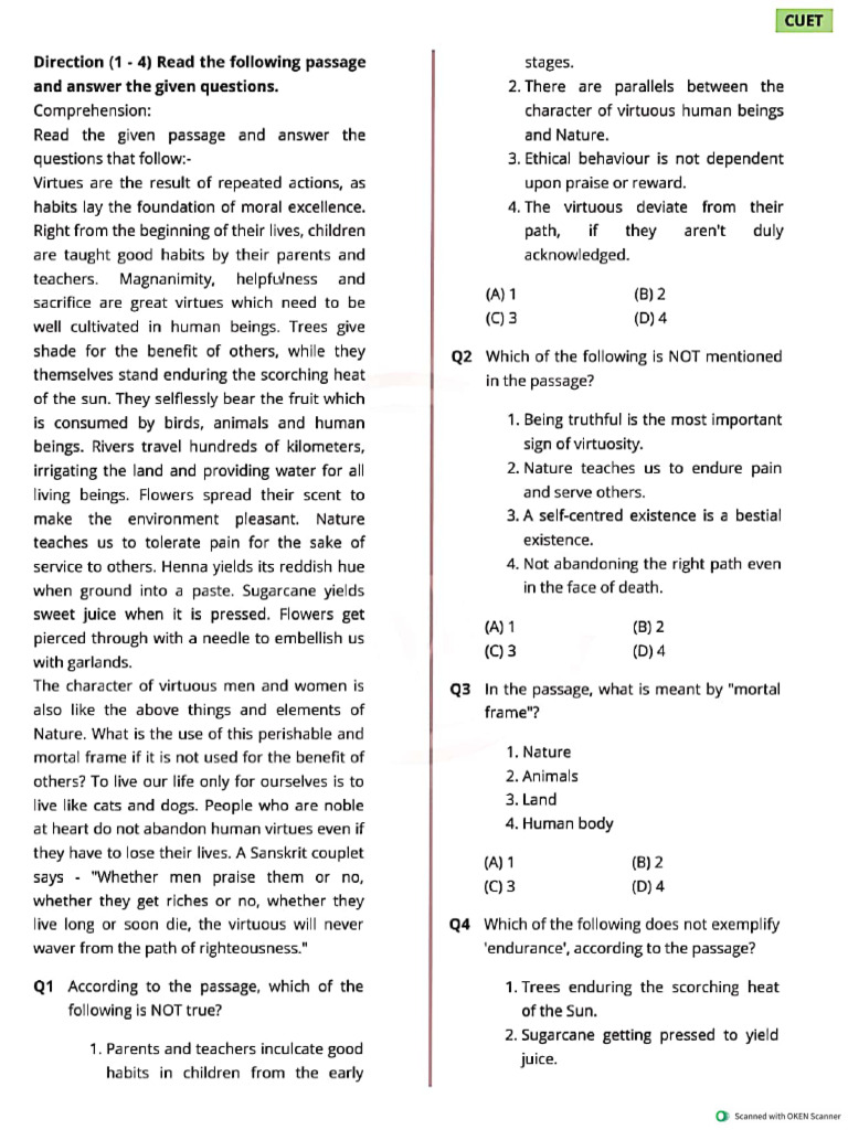 CUET English 2025 | PDF