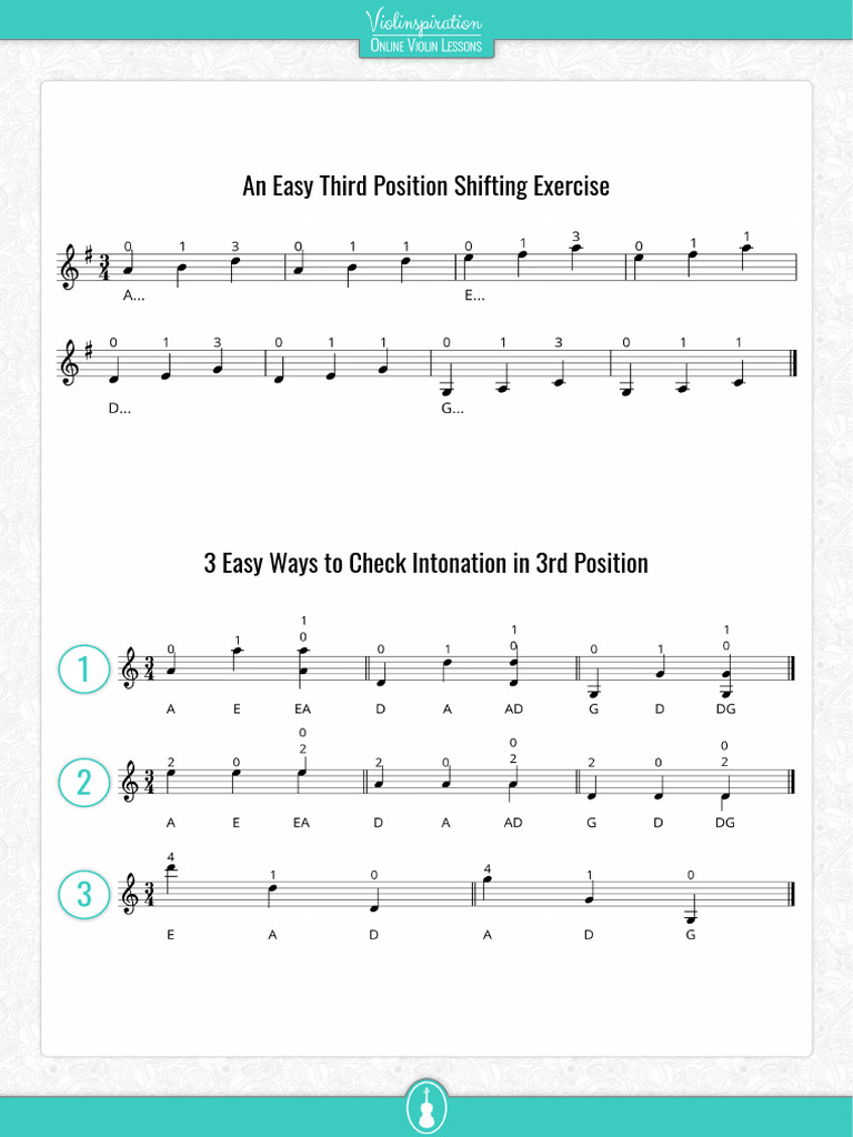 Violinspiration.com - 3rd Position Scales, Arpegios and Broken Thirds ...