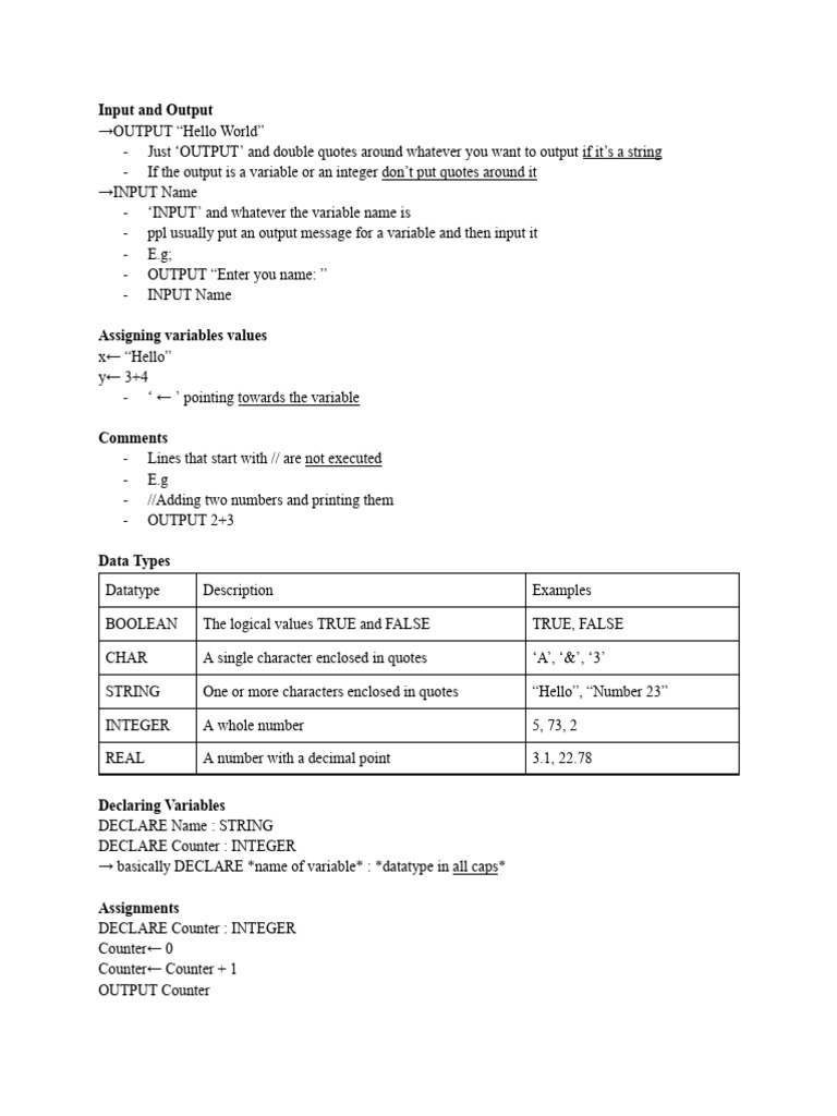 Pseudocode | PDF | Data Type | Integer (Computer Science)
