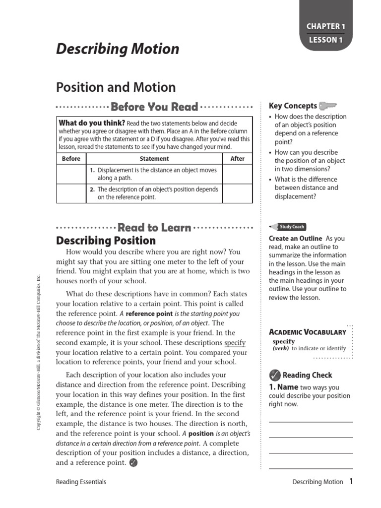 G8 Science Chapter1 Decribing Motions Position | PDF
