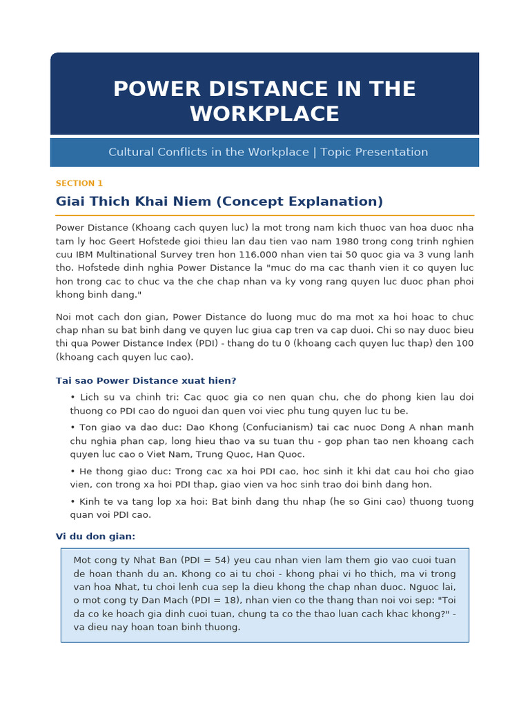 Power Distance Workplace | PDF