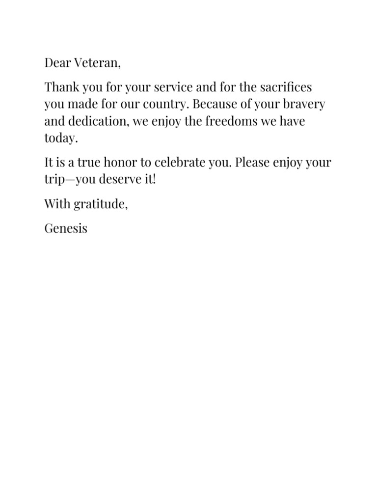 Veteran Letter | PDF