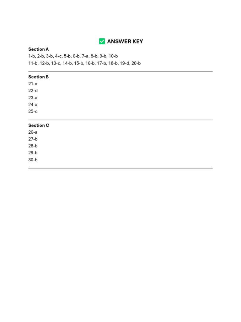 Answer Key Fixtures | PDF
