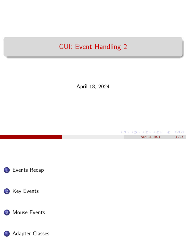 Advanced Event Handling 2 | PDF | Interface (Computing) | Computing