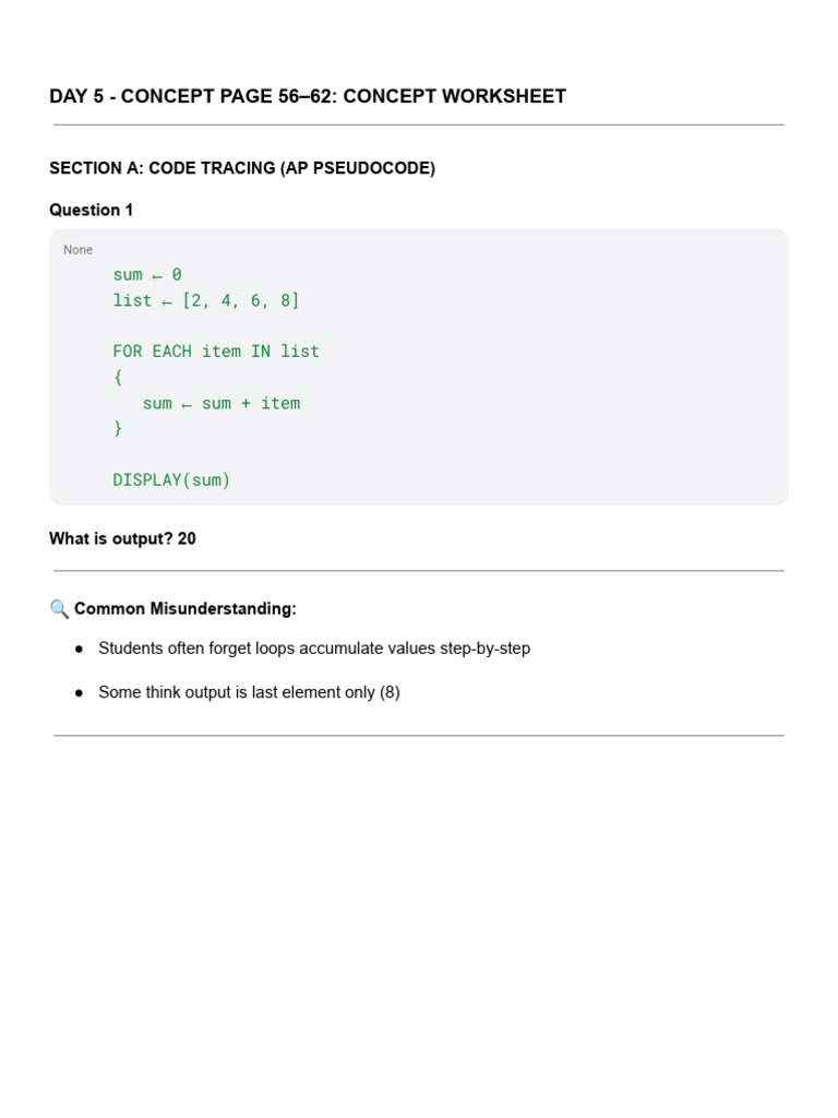 Copy of DAY 5 - CONCEPT-Worksheet | PDF