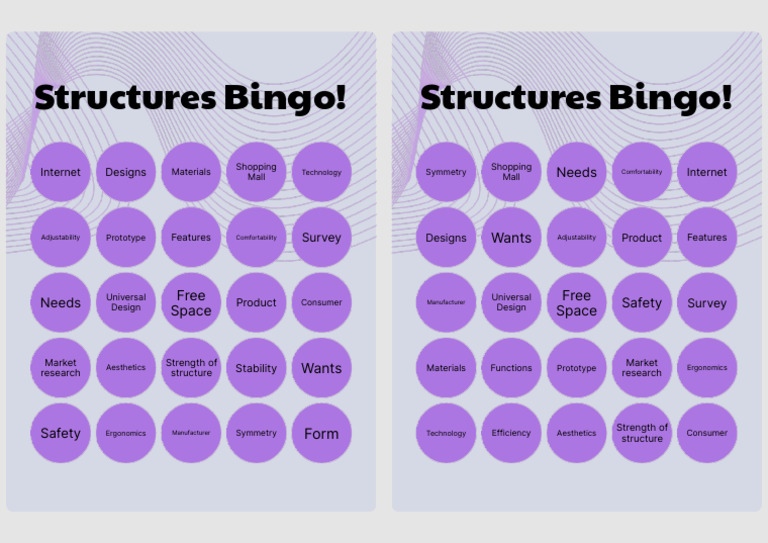 Structures Bingo! | PDF