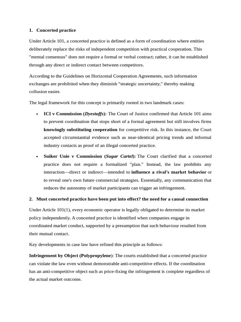 Parallelism vs Concerted Practice | PDF | Oligopoly | Market (Economics)