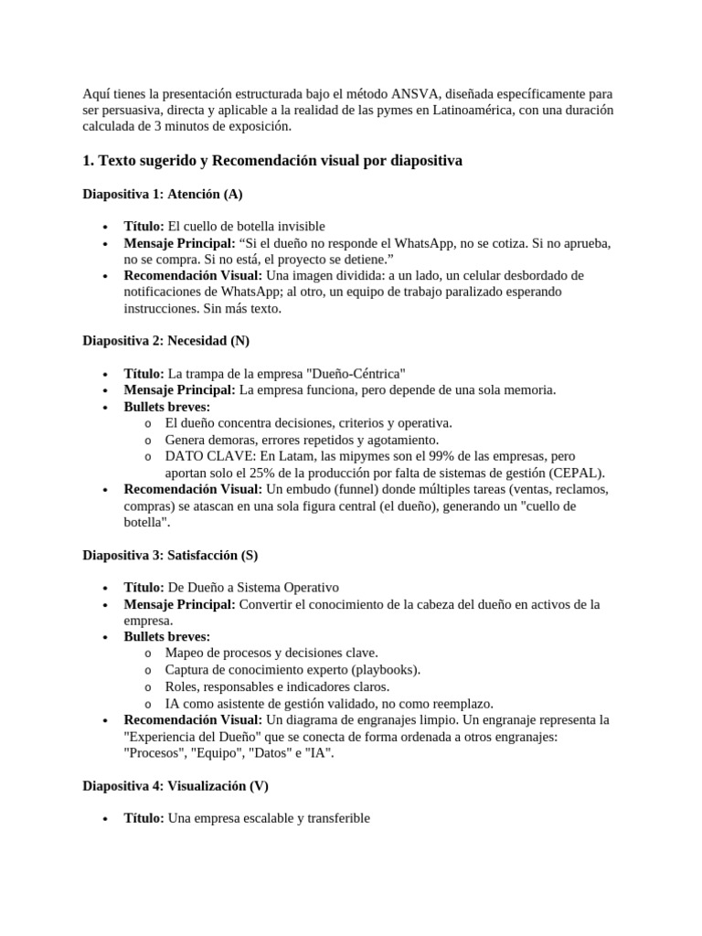 Aquí Tienes La Presentación Estructurada Bajo El Método ANSVA | PDF