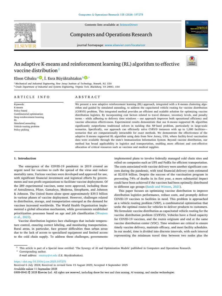 An Adaptive K-means and Reinforcement Learning (RL) Algorithm to ...