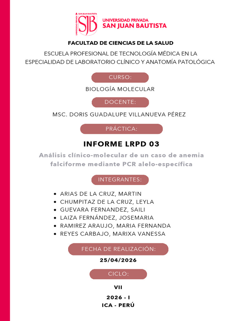 Informe LRPD 03 | PDF | Reacción en cadena de la polimerasa | Adn