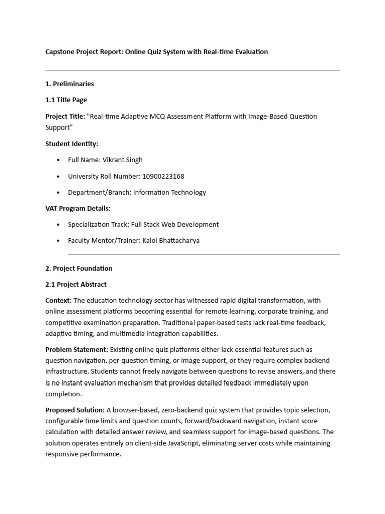 Capstone Project Report | PDF | Client–Server Model | Computer Engineering