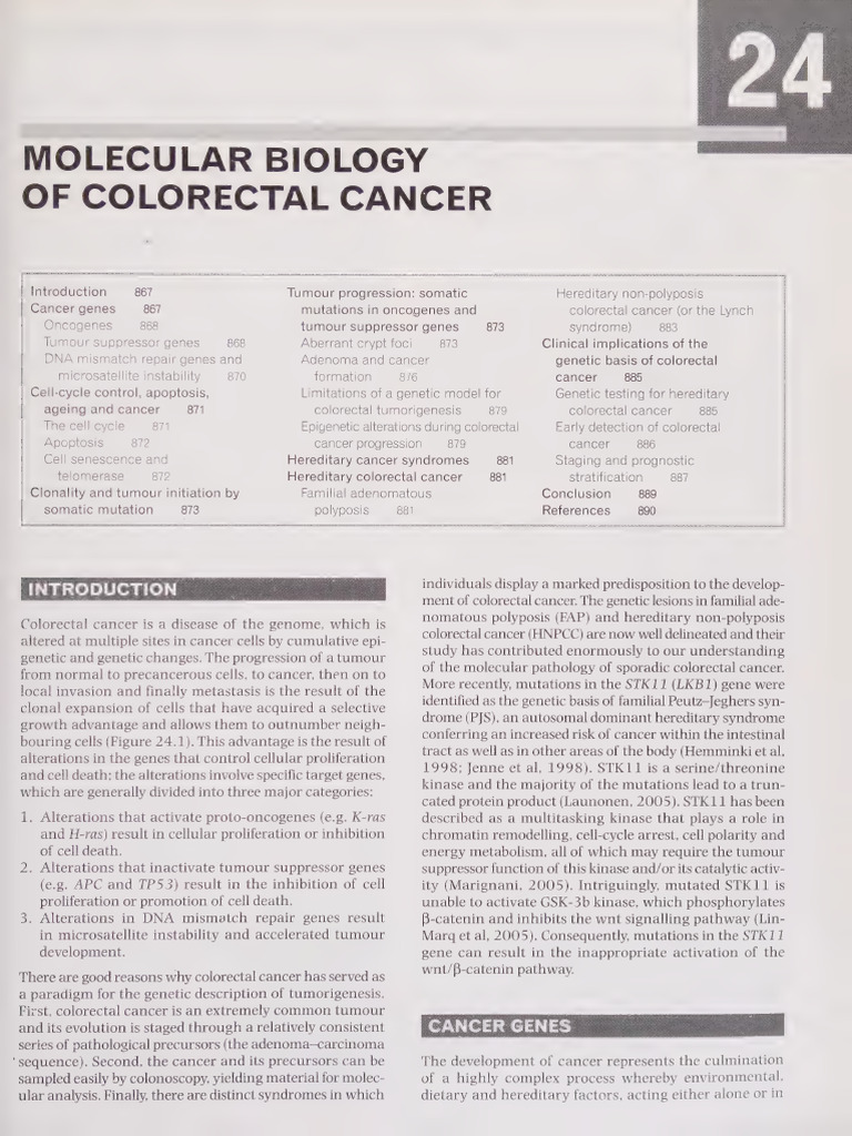 24 - Molecular Biology of Colorectal Cancer | PDF | Cell Cycle | Tumor ...