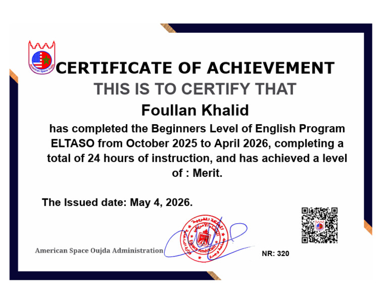 Foullan Khalid Certificate | PDF