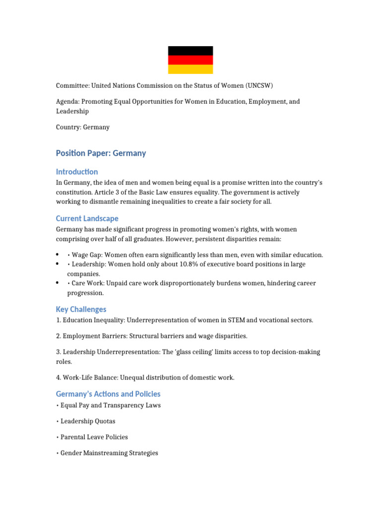 Germany Position Paper Editable (1) | PDF