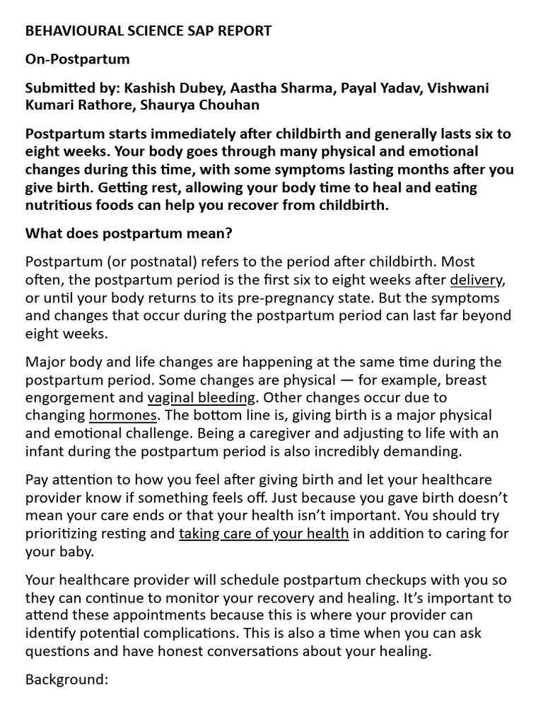 SAP Report 2026.docx - 20260401 - 141043 - 0000 | PDF | Postpartum ...