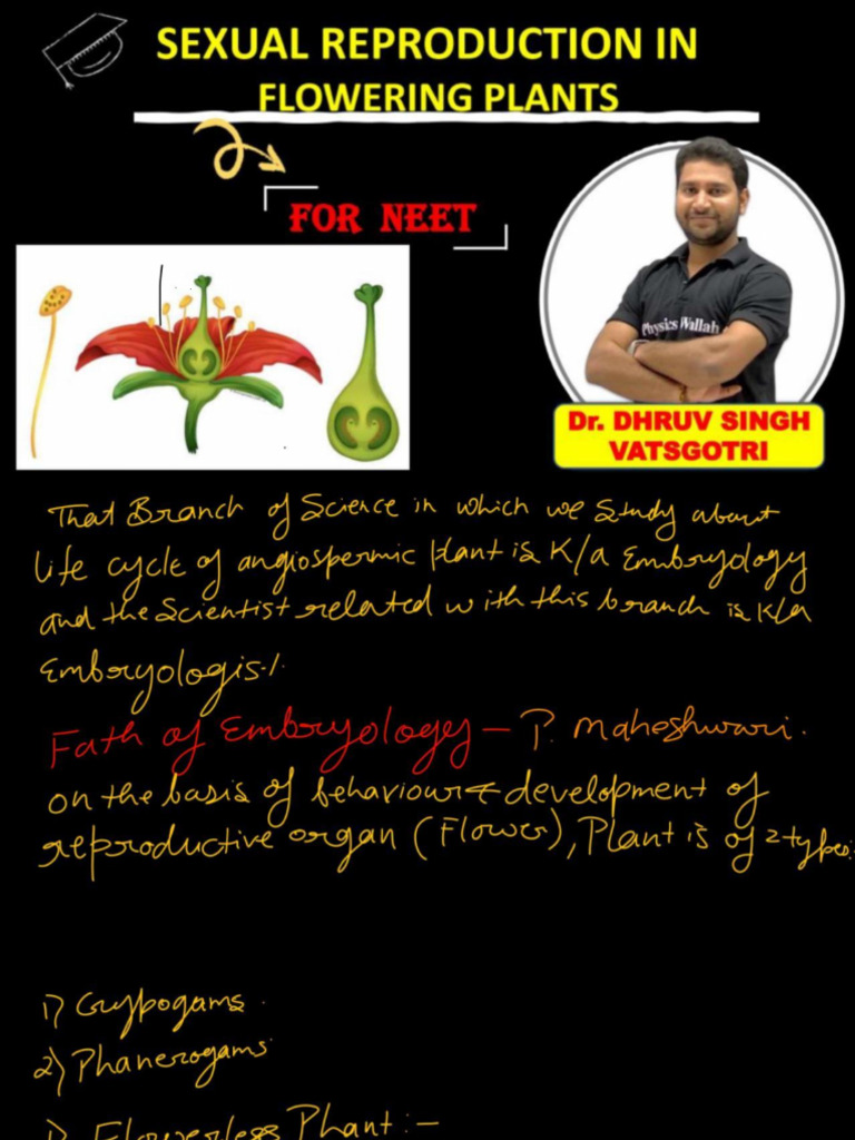 Sexual Reproduction in Flowering Plants Complete Notes by DSV | PDF