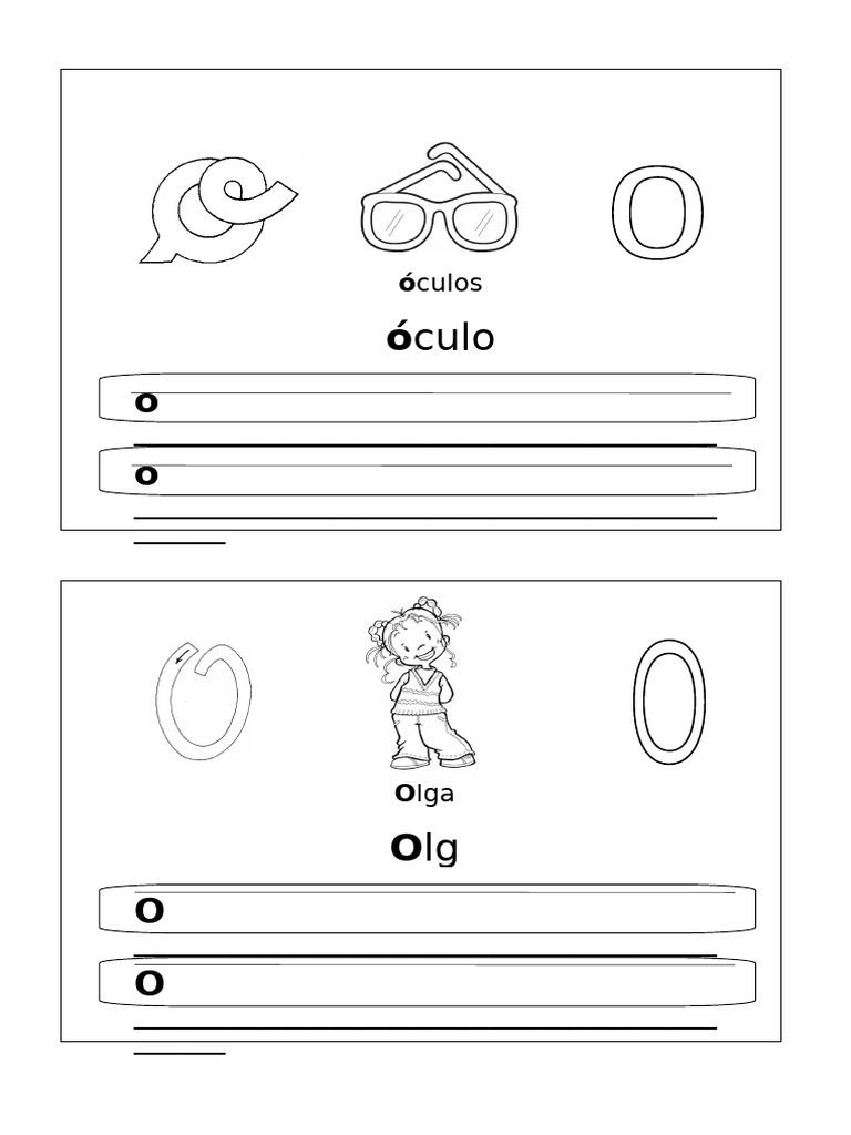 04. Letra o Para Colar No Caderno + Folha Dicionário Ilustrado | PDF