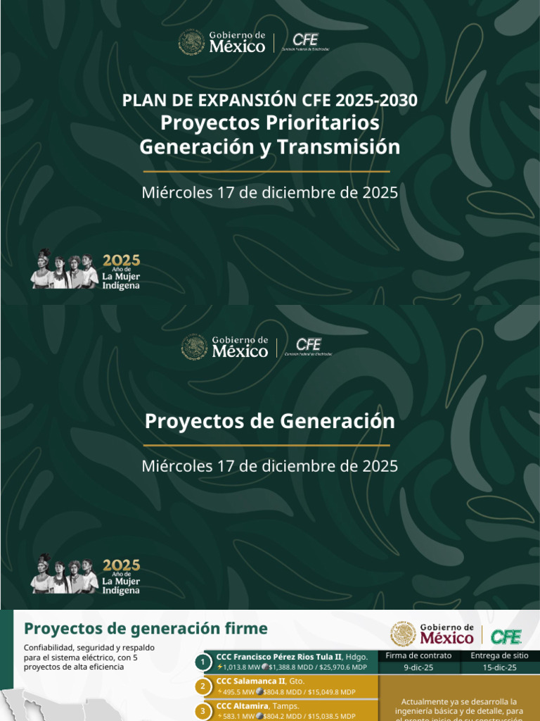 Plan de Expansión Cfe 2025-2030 | PDF | Poder (Física) | Energia electrica